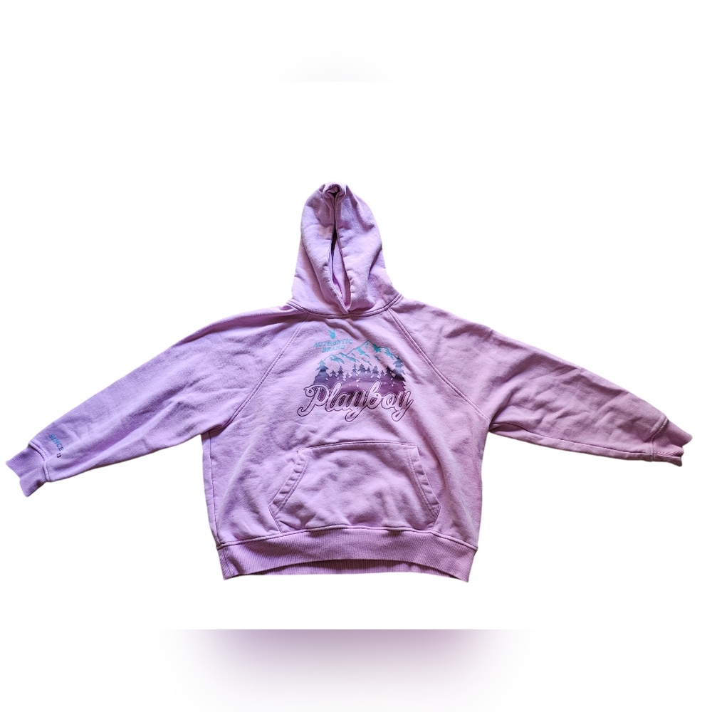 Playboy by Pascun lavander pink mountain print oversized hoodie size XS- M